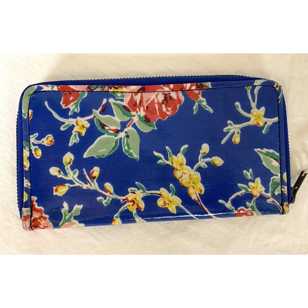 April Cornell Oil Cloth‎ Clutch Wallet 7" x 4"  Floral Pattern Zip Around NWT - Picture 3 of 7